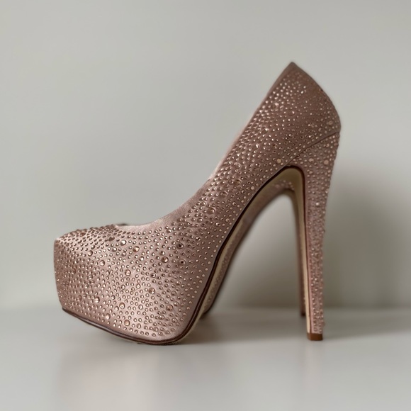 Paprika | Pink Rhinestone Studded Stiletto Heels - Picture 8 of 11